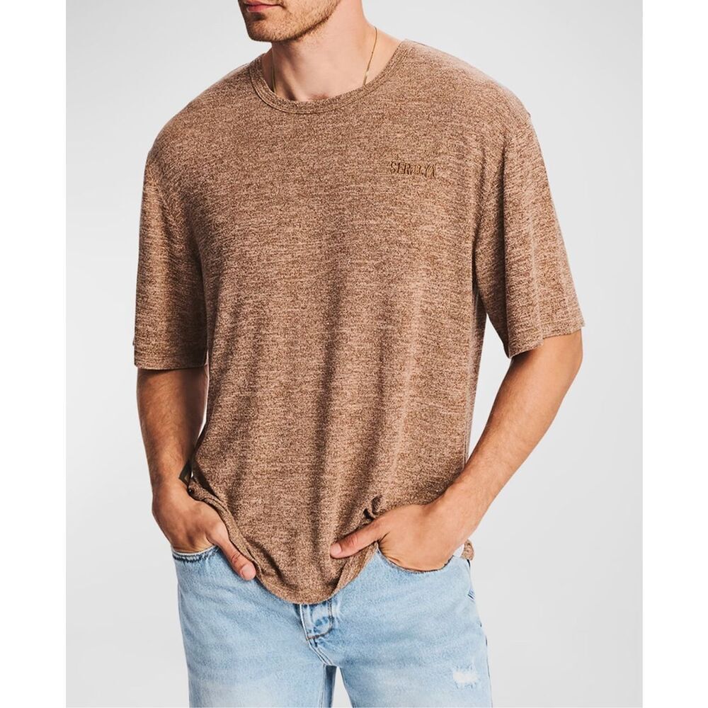 Revolve SER.O.YA T-Shirt Mens Size XL Dark Brown Wade Crew Neck Short Sleeve